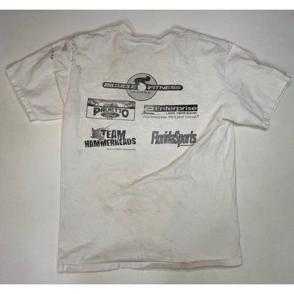 VINTAGE Key Biscayne Triathlon Trilogy 2004 Graphic T-shirt Men Medium White - Picture 6 of 10